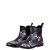 Galocha Bloom - Bota Feminina Impermeável Chelsea Floral Preto Matte - Imagem 8