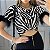 Blusa Zebra T shirt Detalhes em pluma pelinho na Manga - Imagem 1
