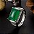 Anel Masculino Banhado Prata Esterlina 925 Ajustável com Pedra Jade Verde Frete Grátis - Imagem 1