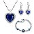 Conjunto Colar + Brinco + Pulseira Zircônia folheado em ródio Ajustável - Imagem 1