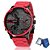 Relógio Masculino Vermelho Dual Time Unique Style - Imagem 1