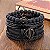 Pulseira de Couro Masculina Ajustável KIT 4 Unidades - Imagem 1