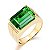 Anel Pedra Verde Esmeralda Fusion Banhado a Ouro 18K Ajustável - Imagem 1