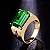 Anel Pedra Verde Esmeralda Fusion Ajustável Banhado a Ouro 18K - Imagem 1