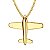 Corrente Masculina Aço Inox Dourada Banhada Avião - Imagem 6