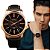 Relógio Masculino Original Luxo Yazole Preto e Bronze + Caixa - Imagem 1