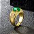 Anel Banhado a Ouro Pedra Jade Fusion Luxo - Imagem 4