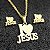 Colar + Brinco folheado a Ouro Jesus Cristo - Imagem 1