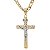 Corrente Masculina Aço Inox Banhada a Ouro 18K + Pingente Cruz - 6MM x 60CM - Imagem 6