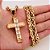 Corrente Masculina Banhada a Ouro 18K com Pingente Crucifixo - Imagem 6