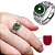 Anel Prateado Pedra Jade Fusion Regulável + Saquinho Veludo - Imagem 1