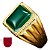 Anel Masculino Dourado Pedra Verde Banhado Ajustável - Imagem 1