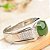 Anel Banhado Prata 925 Pedra Jade Fusion Zircônias Ajustável - Imagem 3
