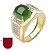 Anel Banhado a Ouro Pedra Jade e Zircônias Fusion Ajustável - Imagem 1