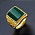 Anel Masculino Dourado Pedra Verde Banhado Regulável - Imagem 3