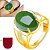 Anel Masculino Dourado Banhado Pedra Jade Fusion Ajustável - Imagem 1