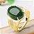 Anel Masculino Dourado Banhado Pedra Jade Fusion Ajustável - Imagem 5