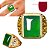 Anel Masculino Dourado Pedra Verde Banhado Ajustável - Imagem 1