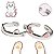 Kit  Anel Gatinhos Gato Orelha Patinhas Banhado Prata 925  Ajustável - Imagem 1