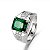 Anel Banhado Prata 925 Esmeralda Fusion Zircônia Ajustável - Imagem 6