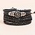 Kit Pulseiras Masculinas Couro  Ajustável + Colar Flecha - Imagem 3