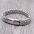 Pulseira Masculina Trançada Aço fecho Ímã Bracelete Luxo - Imagem 8