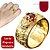 Anel Dourado Banhado a Ouro Feng Shui Original Sorte Amuleto Regulável - Imagem 1
