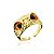 Anel Dourado Banhado a Ouro 18k Coruja Olho laranja Ajustável - Imagem 5