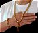 Corrente Masculina Cordão Pingente E Cordão 10 MM Banhado Ouro 18K + Pulseira - Imagem 1