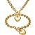 Colar Feminino e Pulseira Coração Folheado Luxo - Conjunto - Imagem 1