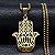 Corrente Mão de Fátima Hamsa Flor de Lótus Olho Turco - Imagem 1