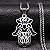 Corrente Mão de Fátima Hamsa Flor de Lótus Olho Turco - Imagem 3