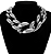 Colar Feminino Prateado Grosso Giovanna - Imagem 3