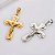 Pingente Cruz Crucifixo Dourado Prateado Aço Inox - Imagem 2