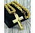 Corrente Masculina Elo Bizantino e Pingente Cruz Premium Banhado Ouro 18K Peruano Bali - Imagem 1