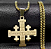 Colar Masculino Cruz de Jerusalém Dourado com Corrente 60 cm – Pingente Religioso Cristão - Imagem 1