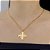 Colar Feminino Cruz de Jerusalém Dourado – Pingente Religioso Cristão com Corrente Ajustável - Imagem 1
