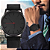 Relógio Masculino Preto Pulseira de Couro Fundo Preto Quartzo - Imagem 8