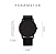 Relógio Masculino Preto Pulseira de Couro Fundo Preto Quartzo - Imagem 6