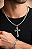 Kit Corrente 60cm + Pingente Cruz Pai Nosso + Pulseira Prateado - Pjk Store - Imagem 7