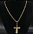 Cordão Dourado Unissex Pingente Aço Crucifixo - Imagem 2