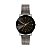 Relógio Feminino Preto Pulseira em Aço Fundo Preto com Detalhes em Prata Pontos de Strass Diamante Negro - Imagem 4