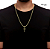 Corrente Masculina Piastrini + Pingente Cruz Banhado a Ouro - Imagem 3