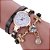 Relógio Feminino Preto Bracelete Pulseira Duas Voltas Carude Strass - Imagem 4