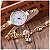 Relógio Feminino Dourado Bracelete Pulseira Duas Voltas Carude Strass - Imagem 3