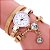 Relógio Feminino Dourado Bracelete Pulseira Duas Voltas Carude Strass - Imagem 1