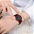 Relógio Feminino Vermelho com Pedras de Strass Pulseira em Aço Magnético - Imagem 7