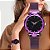 Relógio Feminino Roxo Pulseira em Aço com Pedras de Strass Céu Estrelado - Imagem 1