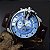 Relógio Masculino Curren Prata com Fundo Azul Pulseira de Couro Quartzo - Imagem 4
