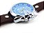 Relógio Masculino Curren Prata com Fundo Azul Pulseira de Couro Quartzo - Imagem 2